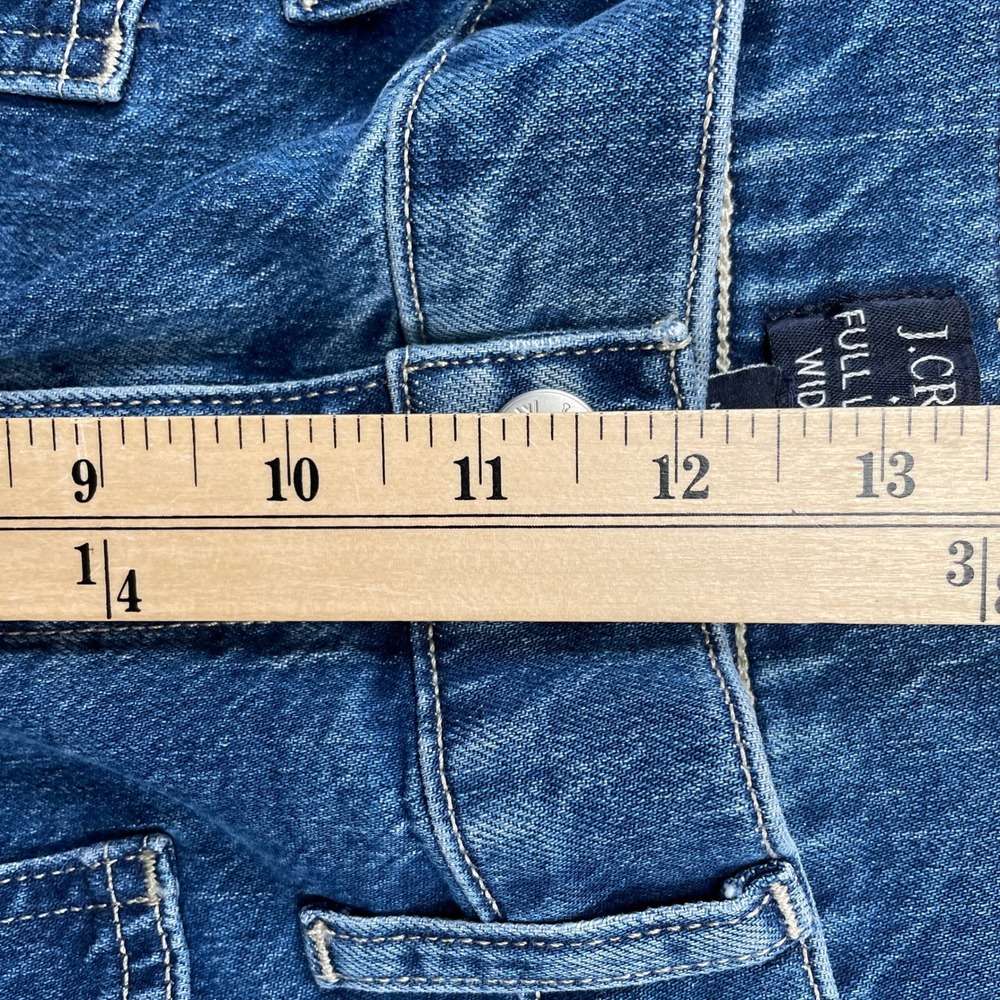 J.Crew Jeans Womens 31 Blue Full Length Wide-Leg Patch Pocket High Rise Denim - Picture 7 of 9